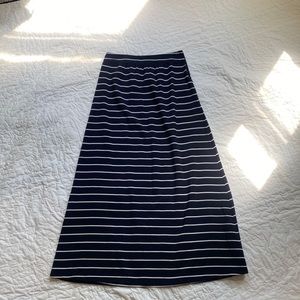 Long Navy/White Stripped Skirt
